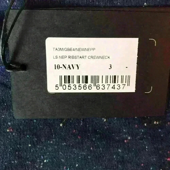 Ted Baker London Navy Speckled Crew Neck Sweater - Picture 6 of 8